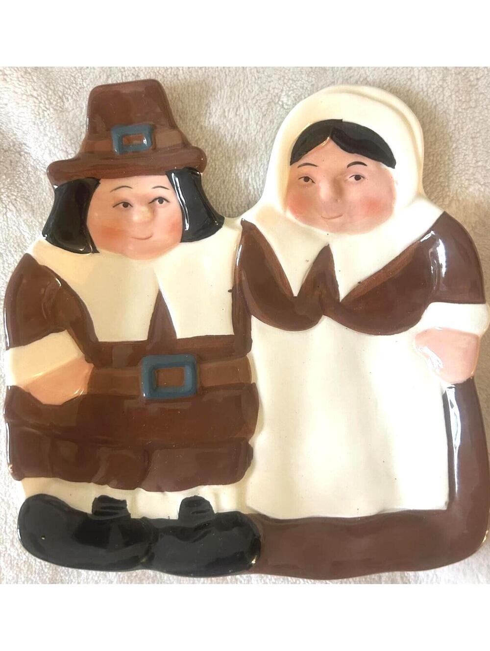 Vintage Pilgrim Spoon Rest Thanksgiving Kitchen Decor 2002 Publix Collectible